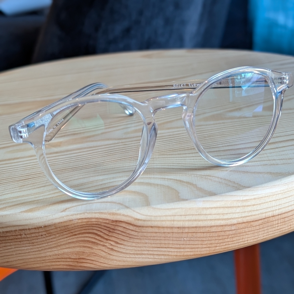 RFLKT Theory Round Clear Blue Light Filter Glasses Eye Buy Direct